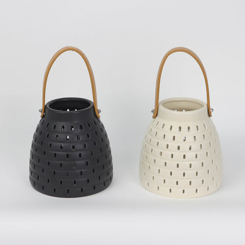 Lh 7" Ceramic Lantern/Tealight Asst | Ceramic Vase | Boho Home Decor