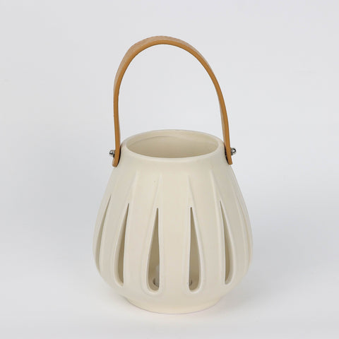 Lh 6.5" Ceramic Lantern/Tealight Asst | Ceramic Vase | Boho Home Decor