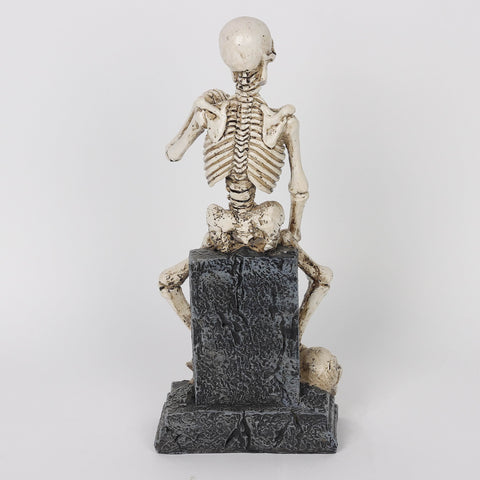 5.25*3.0*12.75'' Resin White Skeleton Décor