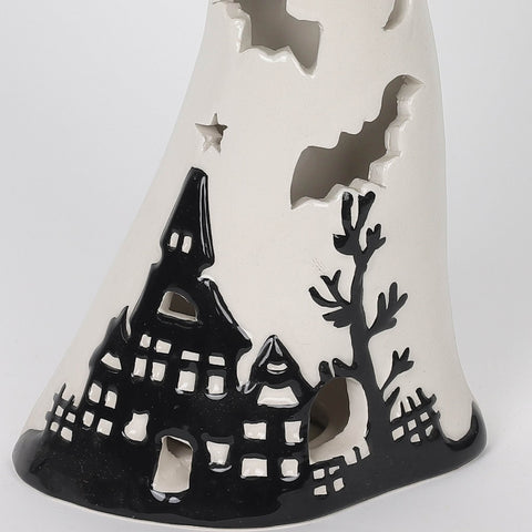 3.5*2.375*7.25''White Ceramic Décor W/Lite