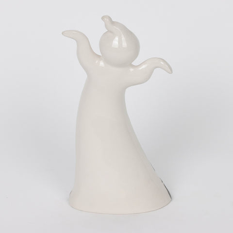 3.5*2.375*7.25''White Ceramic Décor W/Lite