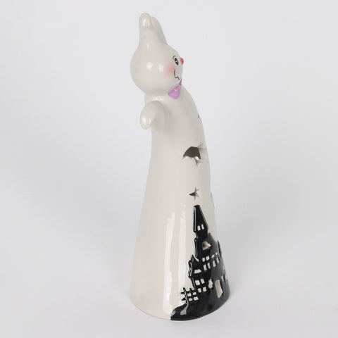 3.5*2.375*7.25''White Ceramic Décor W/Lite