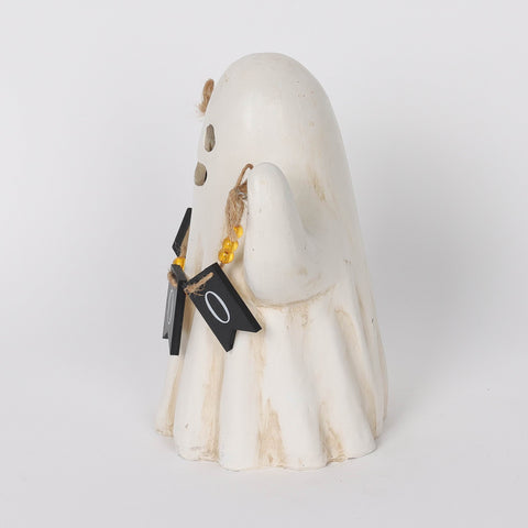 8.5*4.5*8.0''White Ceramic Ghost W/Boo Décor