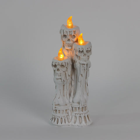 Halloween White Resin Ghost Candle Décor: Spooky 2-Pack