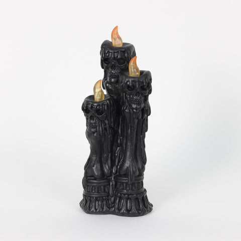 Halloween Black Resin Ghost Candle Décor: Spooky 2-Pack
