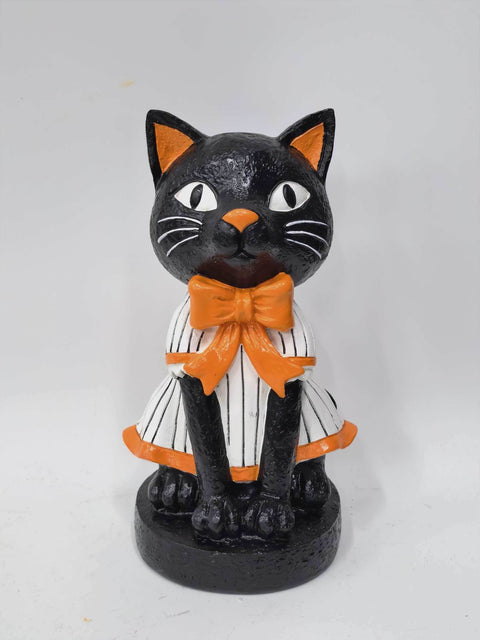 RESIN BLACK CAT decor
