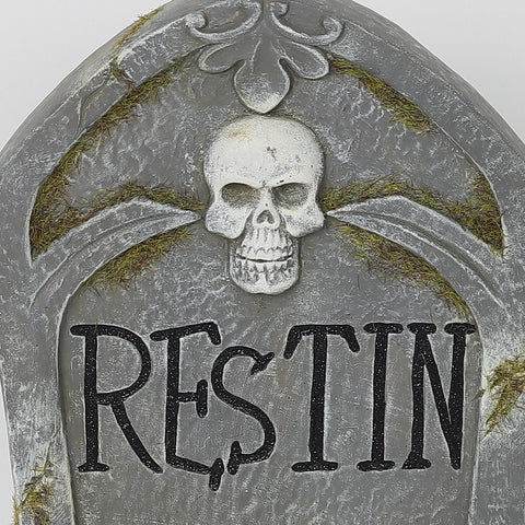 7.0*3.25*12.0'' Restin Pieces Skull Tombstone Décor