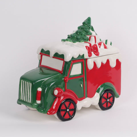 Christmas Ceramic Bus W/ Tree