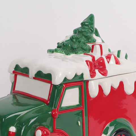 Christmas Ceramic Bus W/ Tree