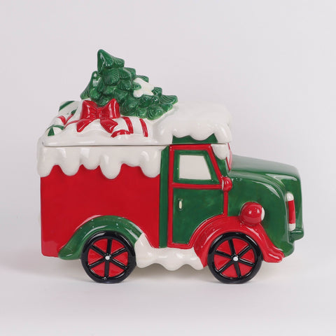 Christmas Ceramic Bus W/ Tree