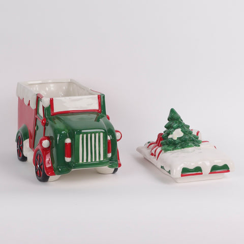 Christmas Ceramic Bus W/ Tree