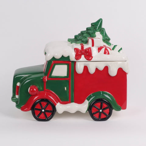 Christmas Ceramic Bus W/ Tree