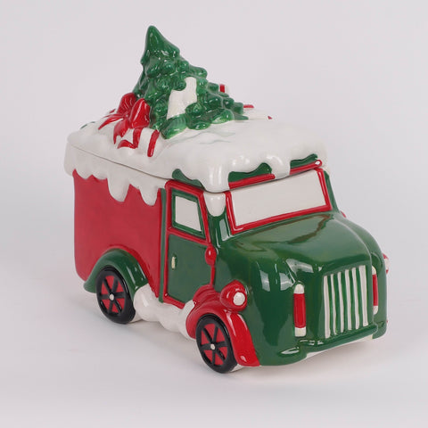 Christmas Ceramic Bus W/ Tree