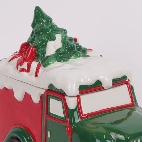 Christmas Ceramic Bus W/ Tree
