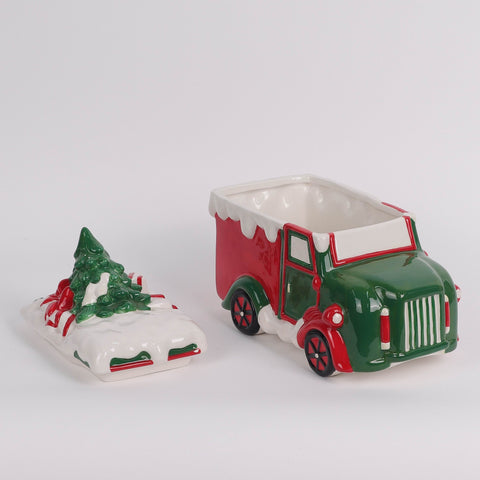 Christmas Ceramic Bus W/ Tree