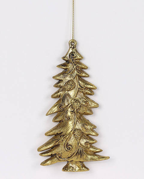 2.5 X 0.375X 4.875"H Plastic Gold Tree Ornament