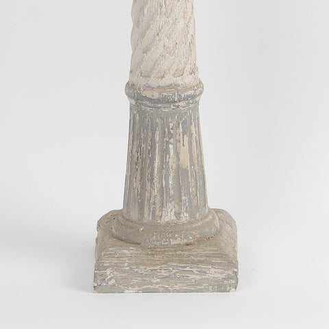 Roman Pillar Stone-Like Finish Candle Holder Décor - Decorative Rustic Tabletop Accent