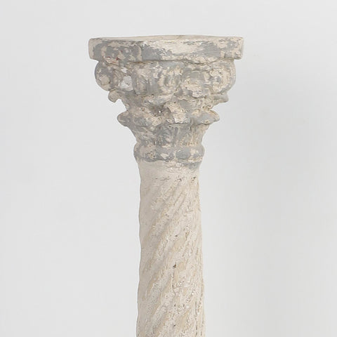 Roman Pillar Stone-Like Finish Candle Holder Décor - Decorative Rustic Tabletop Accent
