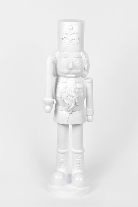 25"H  White Resin Nutcracker