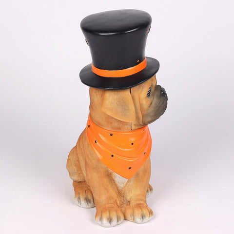 18.5’’H Halloween Resin Dog with Moving LED Eyes – Indoor Halloween Decoration