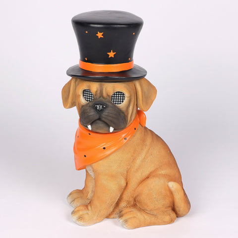 Halloween Lighed Resin Dog Decor 