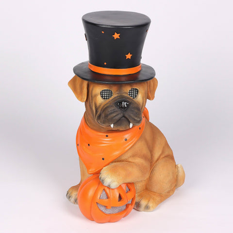Halloween Lighed Resin Dog Decor 
