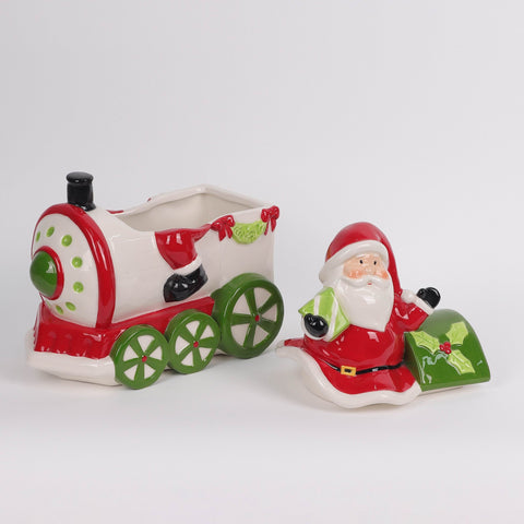 Christmas Ceramic Santa Train Décor