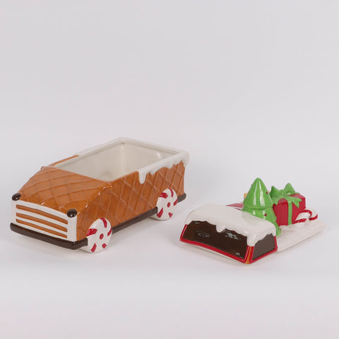 Christmas Ceramic Gingerbread Car Décor