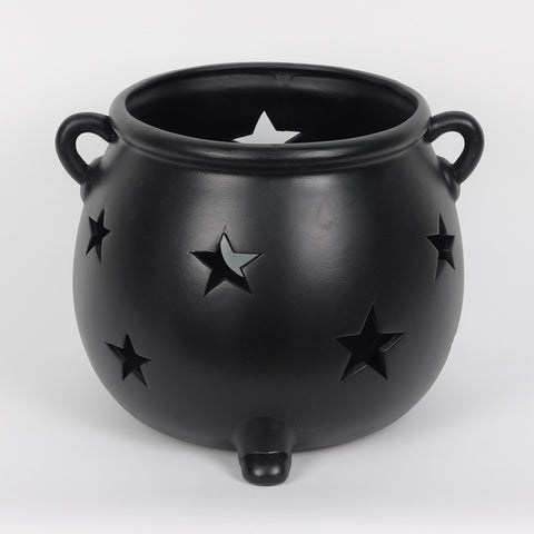 Halloween Black Ceramic Cauldron Lantern