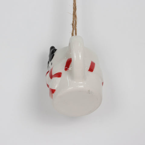 Christmas Ceramic Reindeer Head Mug Ornament