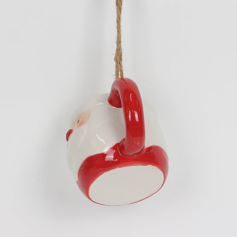 Christmas Ceramic Santa Head Mug Ornament
