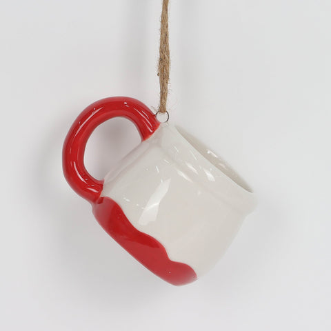 Christmas Ceramic Santa Head Mug Ornament
