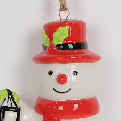Christmas Ceramic Snowman Ornament