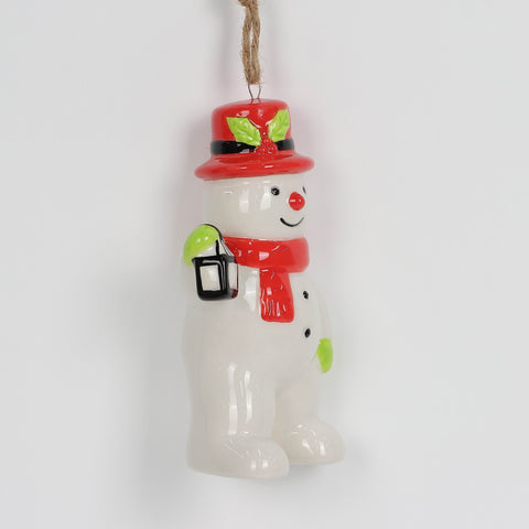 Christmas Ceramic Snowman Ornament