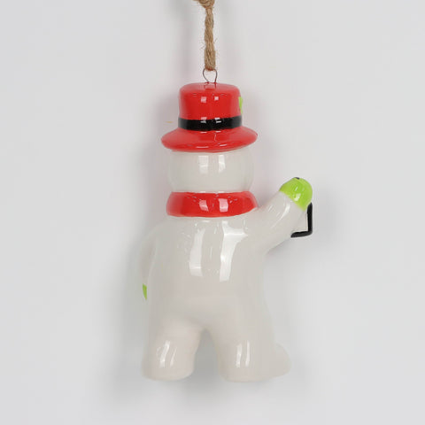 Christmas Ceramic Snowman Ornament