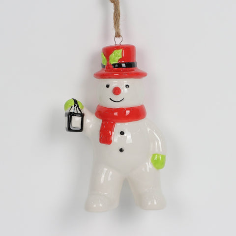 Christmas Ceramic Snowman Ornament