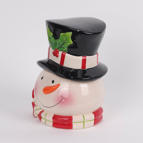 Christmas Ceramic Snowman Head Décor