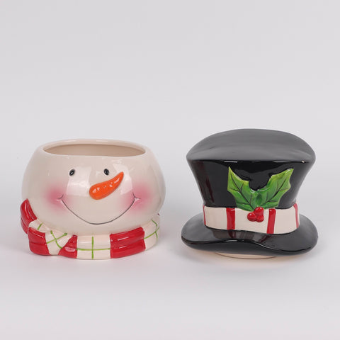 Christmas Ceramic Snowman Head Décor