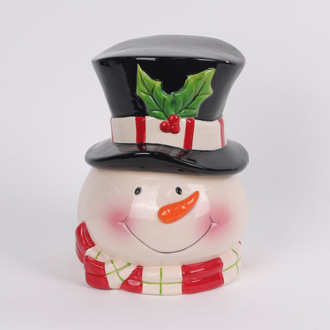 Christmas Ceramic Snowman Head Décor
