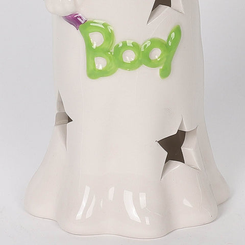 3.75*3.5*8.0'' White Ceramic Smiling Gohst Décor