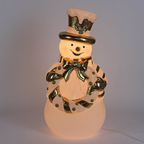 32'' Christmas Smiling Snowman Décor w/ Light | Plastic Christmas Decor |  Indoor/Outdoor Holiday Decoration