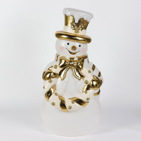 32'' Christmas Smiling Snowman Décor w/ Light | Plastic Christmas Decor |  Indoor/Outdoor Holiday Decoration