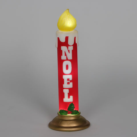 14" Christmas Plastic Noel w/ Light Candle Décor | Christmas Decor | Festive Holiday Decoration