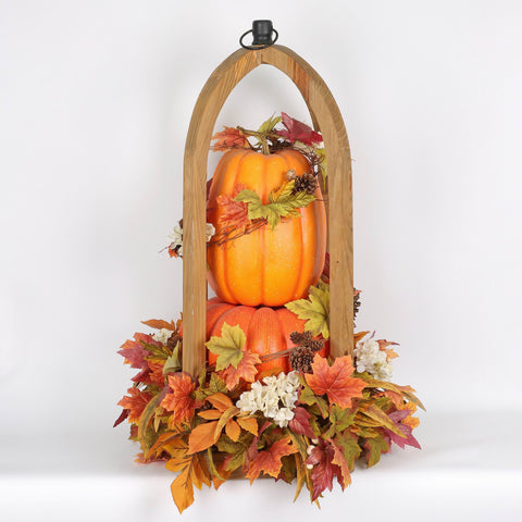 Harvest Stacked Pumpkin Lantern Décor