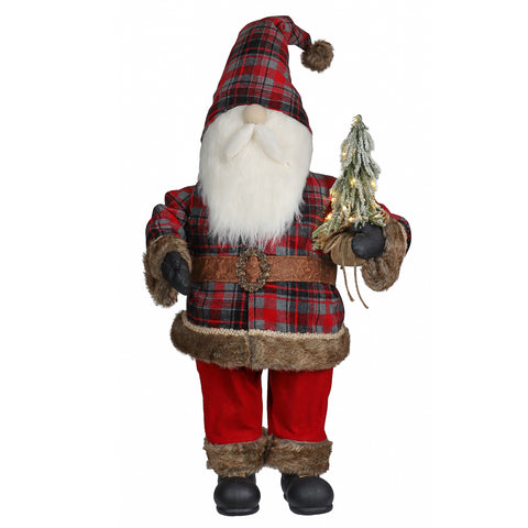 19 X 12 X 46"H Santa W/ Pre-Lit Tree