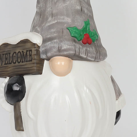 Christmas 13.5*9.0*28.0''Plastic Gnome Décor W/Lite