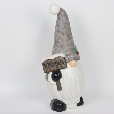 Christmas 13.5*9.0*28.0''Plastic Gnome Décor W/Lite