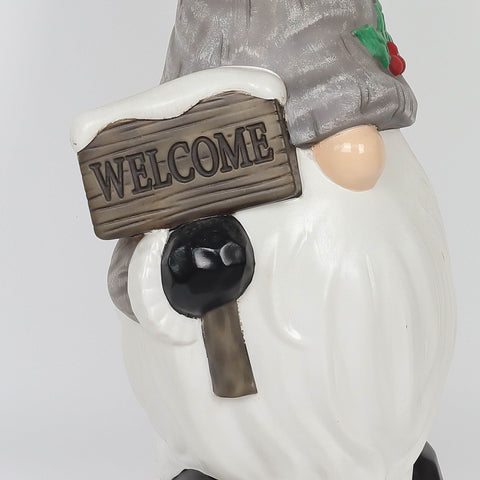 Christmas 13.5*9.0*28.0''Plastic Gnome Décor W/Lite