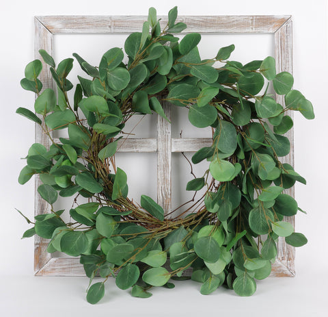 Mini Wood Window w/Wreath Décor