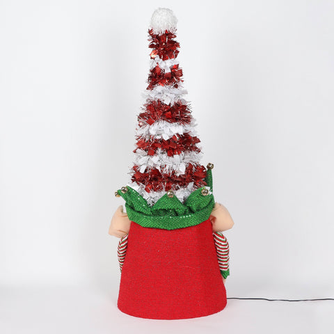 Christmas 16.0*11.0*41.0''Gnome Décor W/Lite
